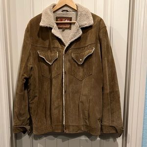Vintage Red Sand Suede Coat Size XL